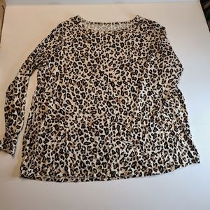 New Maurices Plus Animal Print Long Sleeve Tunic Top